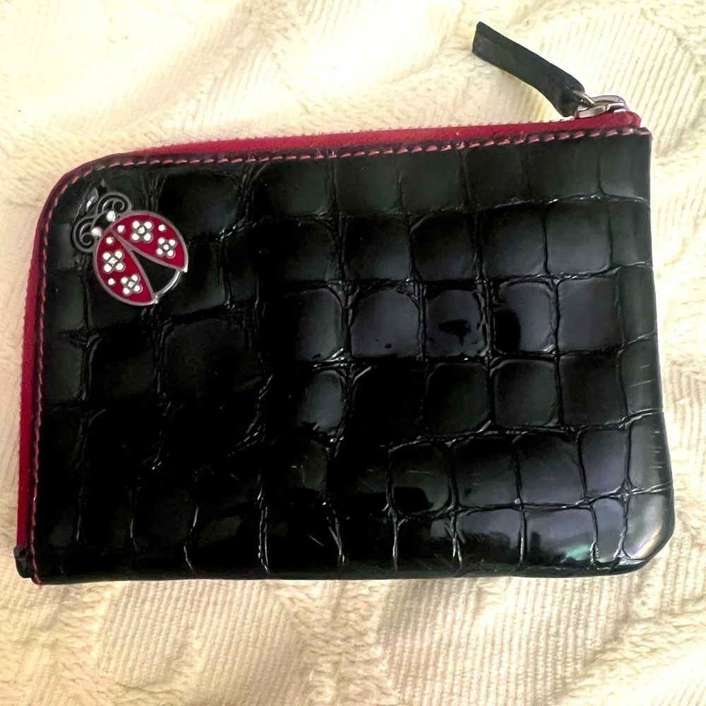 Brighton Black Leather Ladybug Wallet
